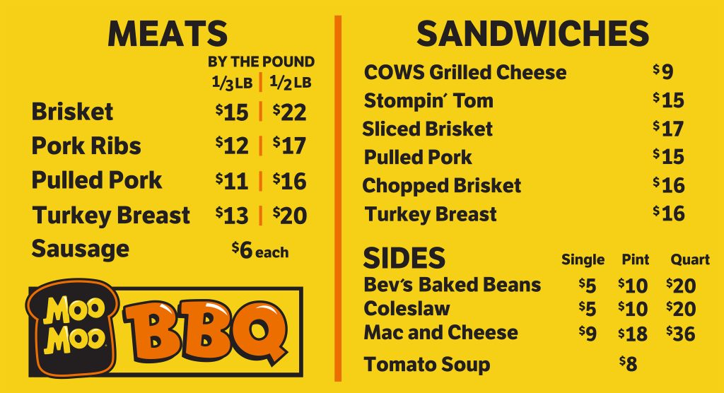 MooMooBBQ Menu